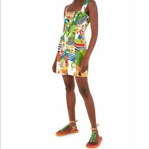 Farm Rio Tropical Fair Linen Mini Dress